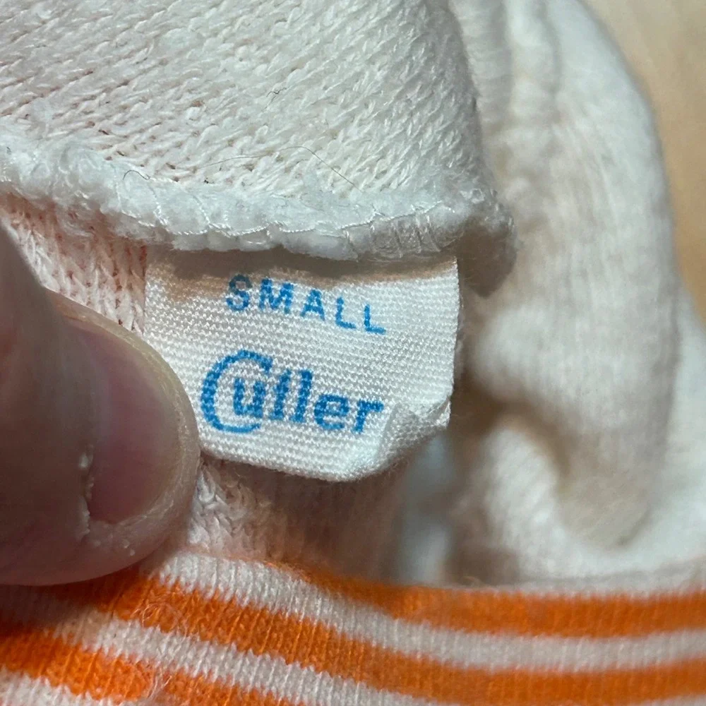 Vintage Cutler Baby Terry Cloth‎ Tiger Set White Orange Footed Pants Small